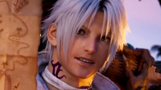 FF14 Dawntrail gets launch date, pre-order bonus, and collector's edition - The white-haired Thancred holds up a treasure map.